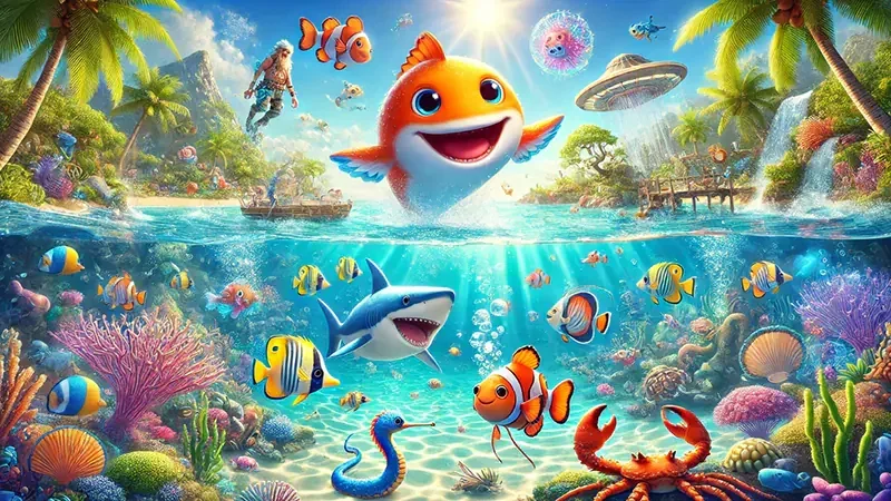 Tampilan permainan tembak ikan sebagai salah satu kategori di lobi LUCKYRP